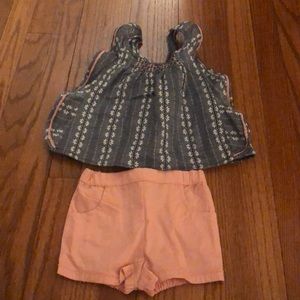 Artisan NY Embroidered & Ruffle Tank & Shorts Set